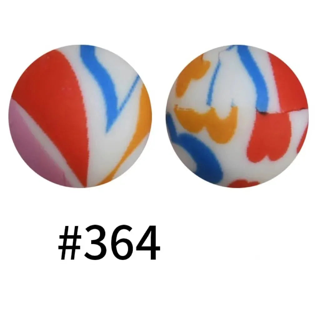 Printed Silicone Beads 15 mm