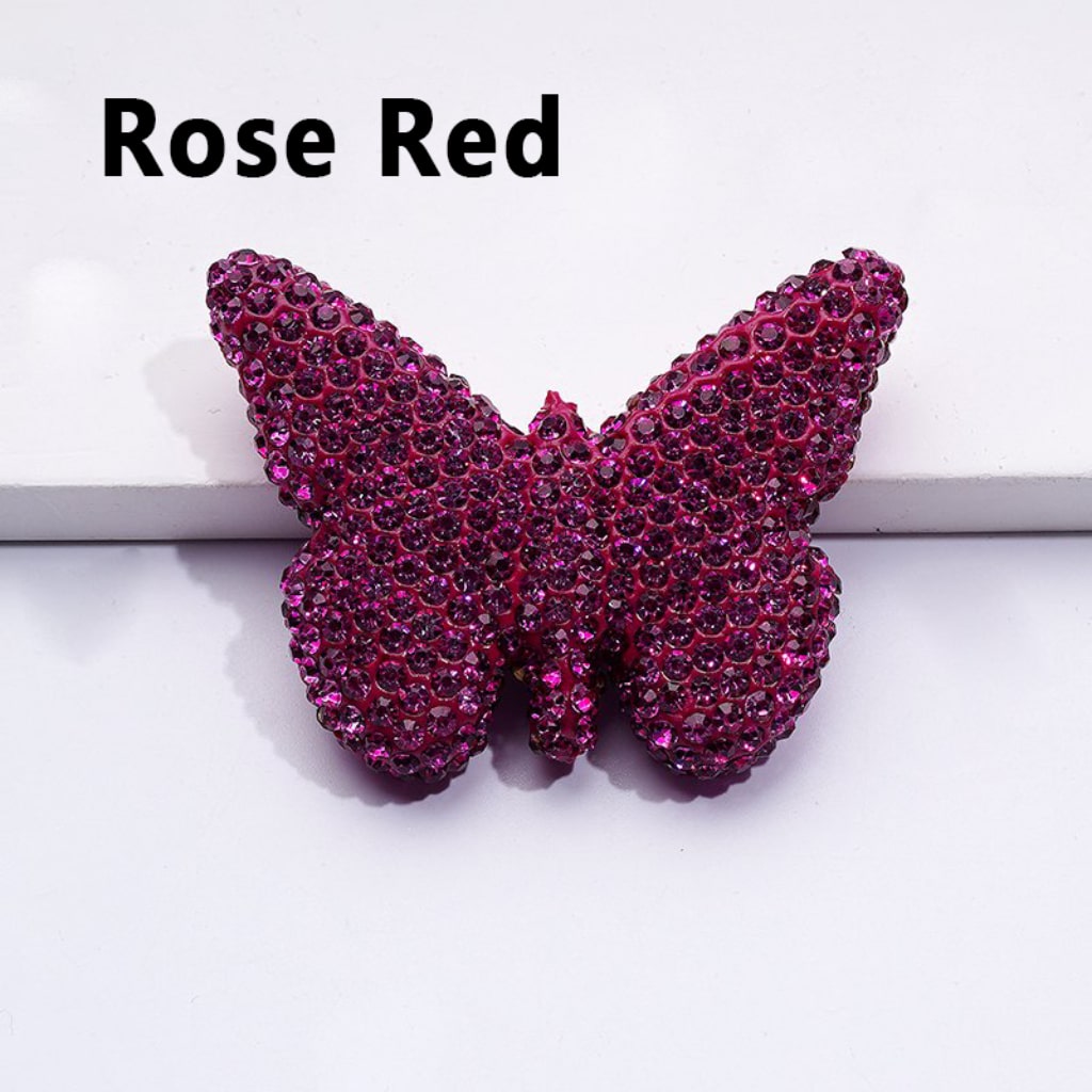 Exquisite Multi-Color Butterfly Clay Beads with Shiny Rhinestones, 54*41MM