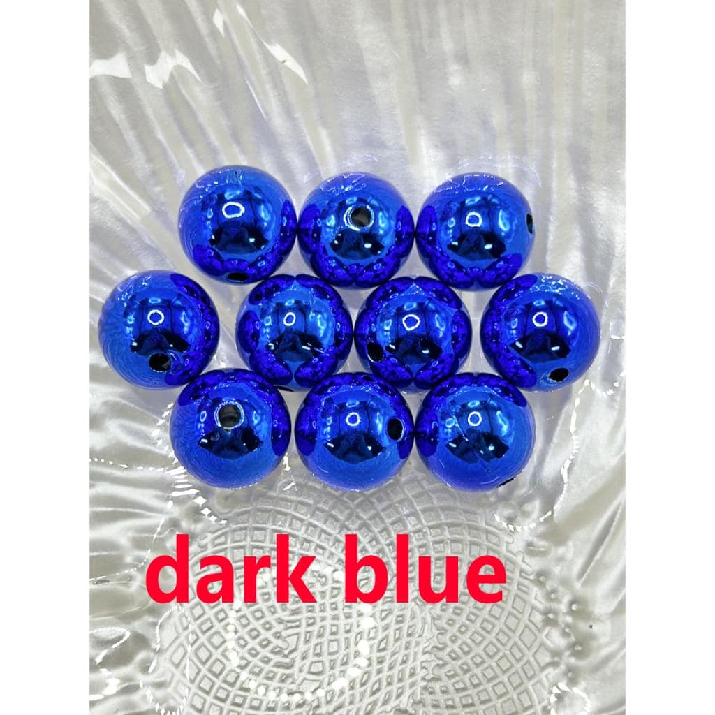 光沢のあるメタリックカラーのアクリルビーズ。16mm