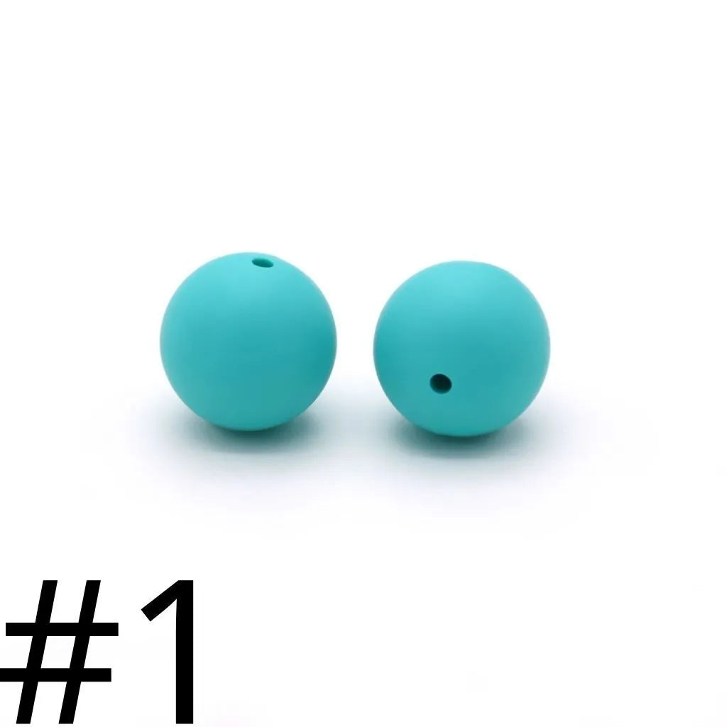 シリコンビーズ、ソリッドカラー、15 mm