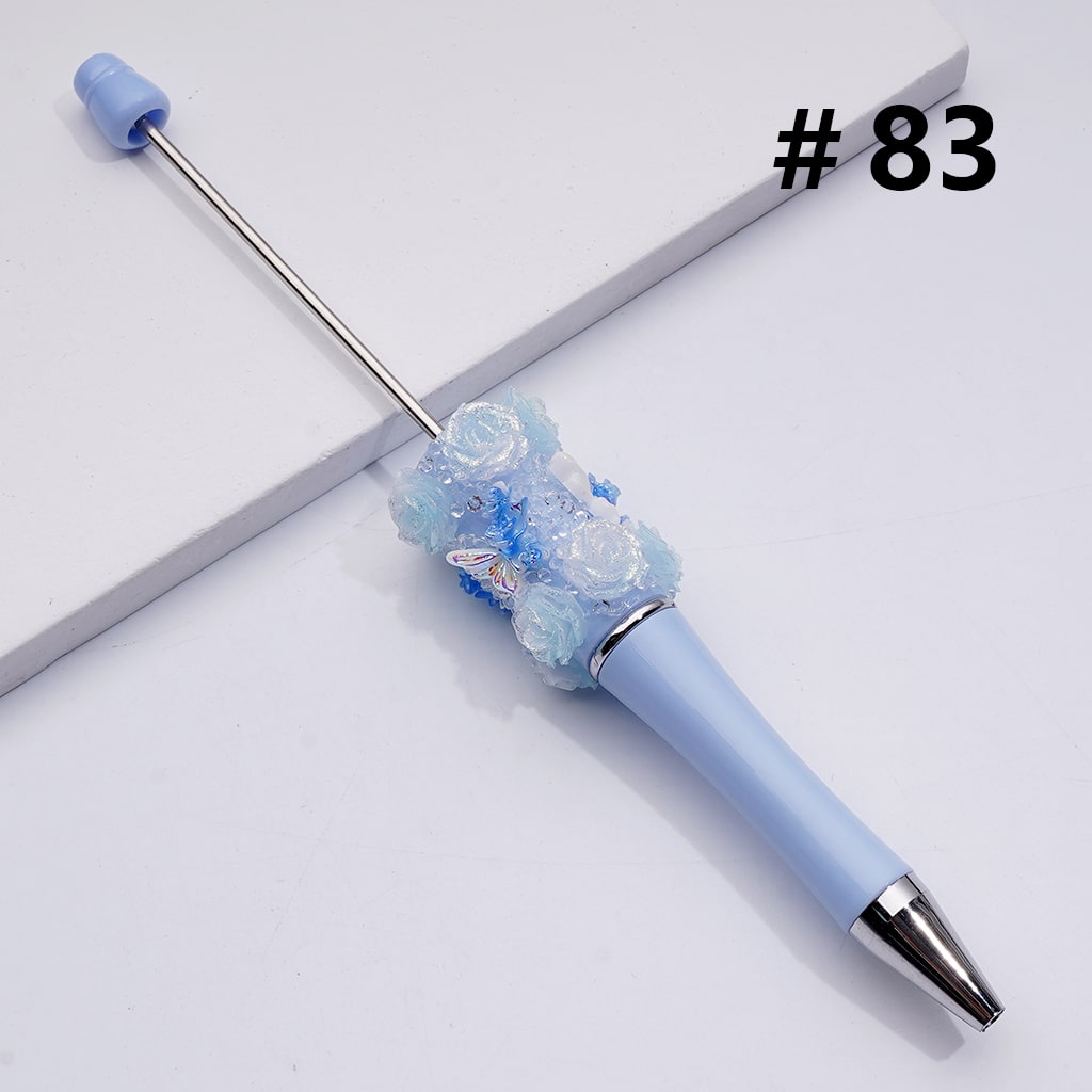 Glitter Shiny Flowers Butterflies Clear Sugar Beadable  Pens