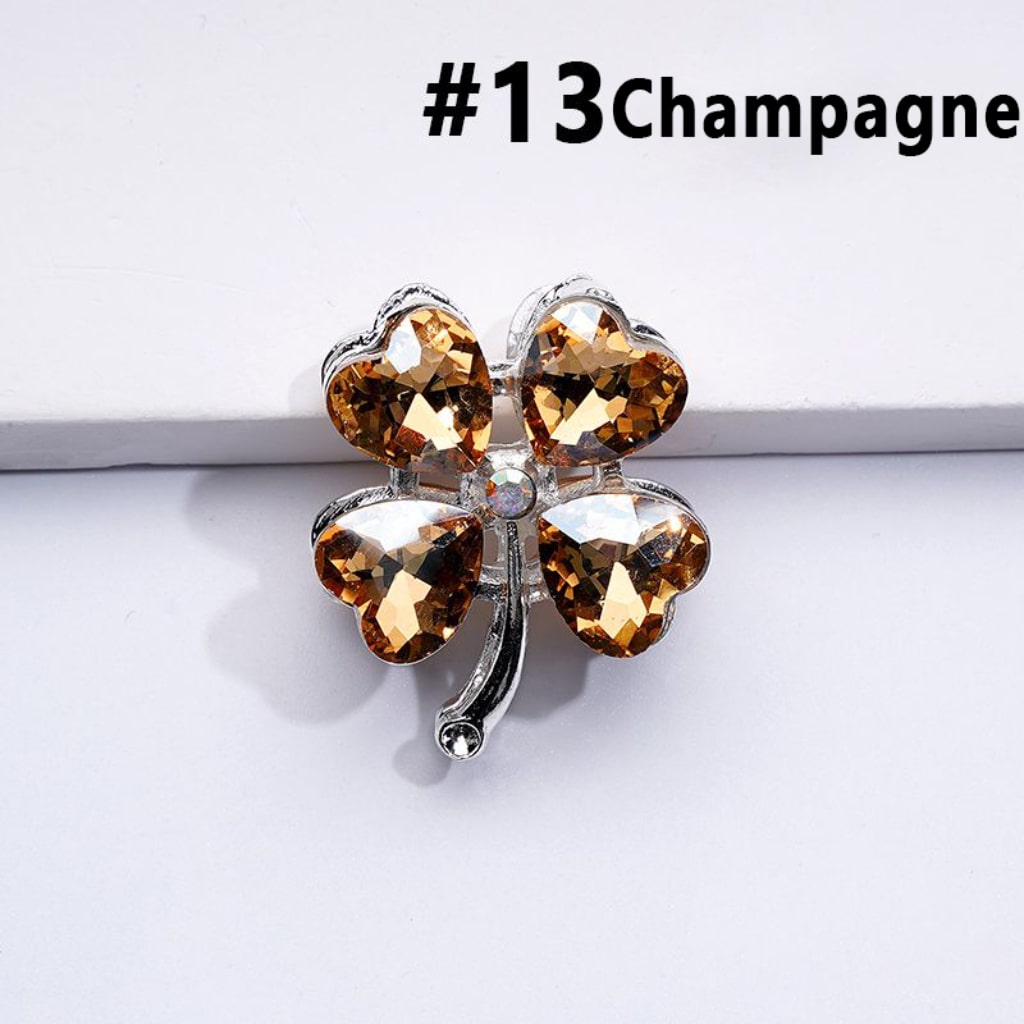 Delicate Fancy Silver Alloy Four Leaf Clover with Color Hearts Mini AB Rhinestones Beads,  Around 25*30MM