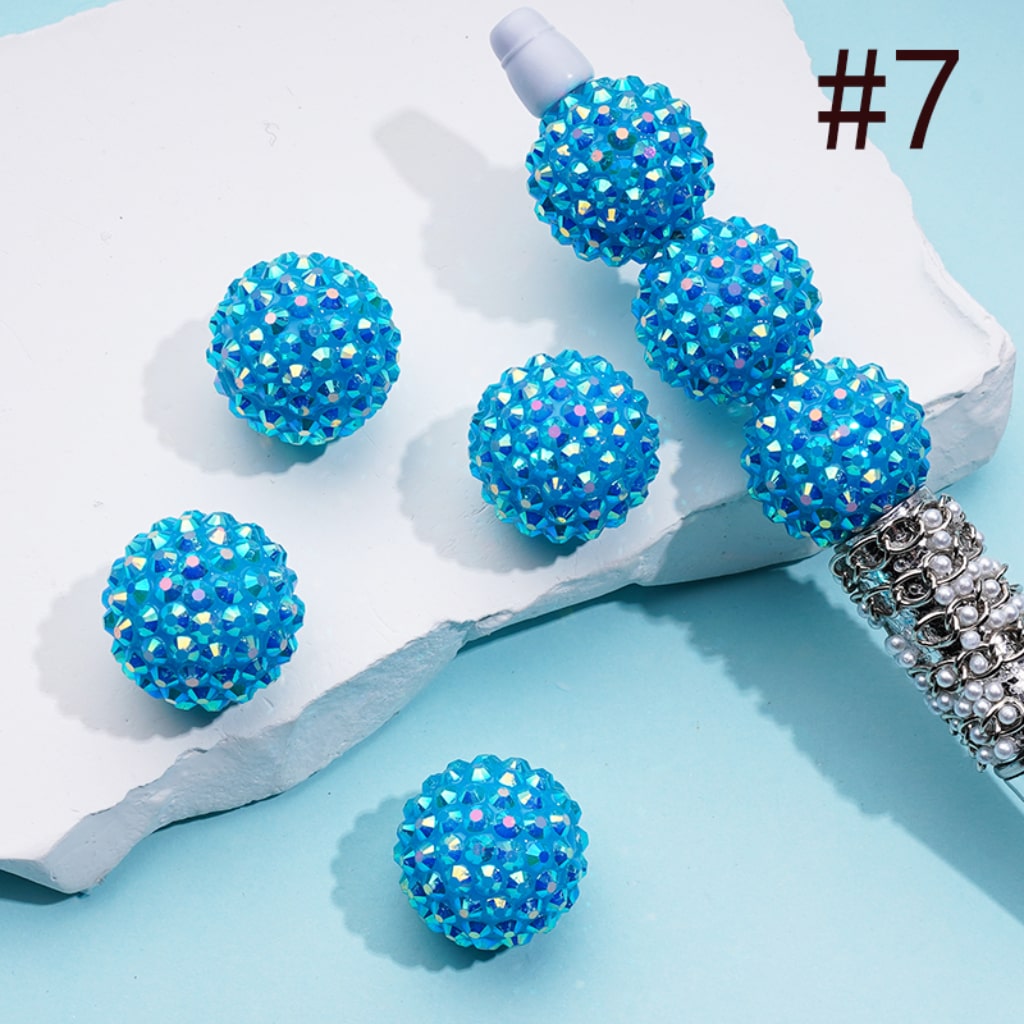 20MM Rhinestone Beads, Collection of Acrylic Rhinestone Beads, Part 1: Color No.1 -No.32