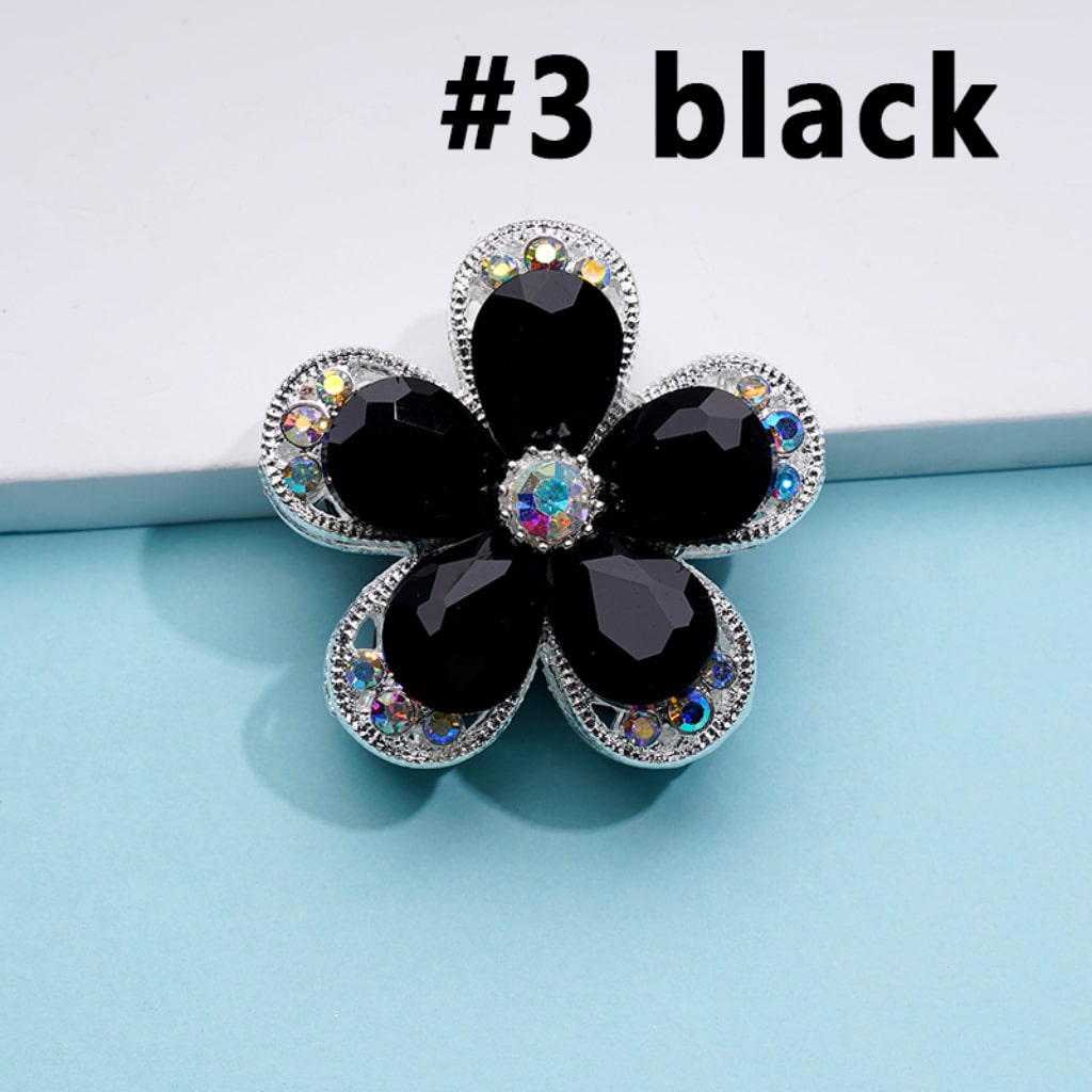 Exquisite Fancy Silver Alloy Five-Petaled Flower with Colorful & AB Rhinestones Beads, Around 38MM