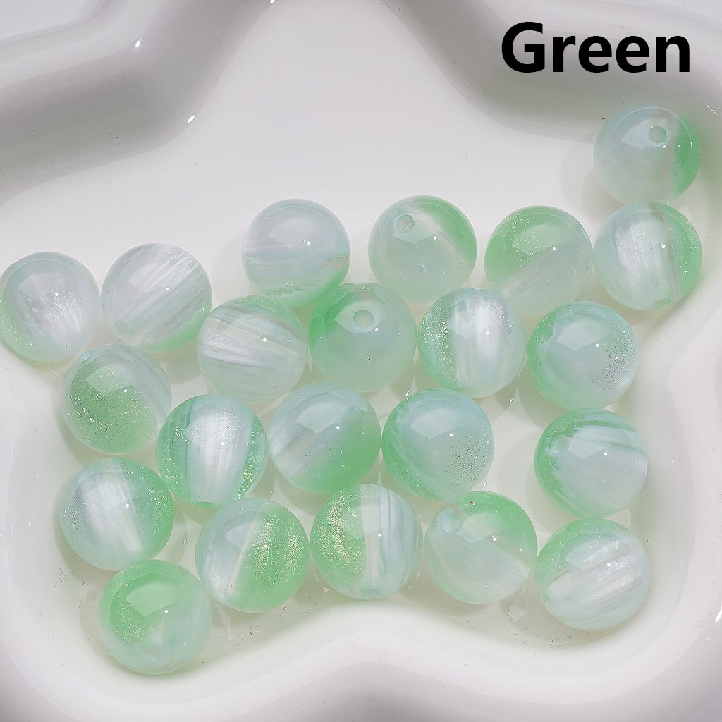 Double Color Gold Glitter Color Changing Round Acrylic Beads, 16MM (Single Color is available for 200pcs(Whole bag))