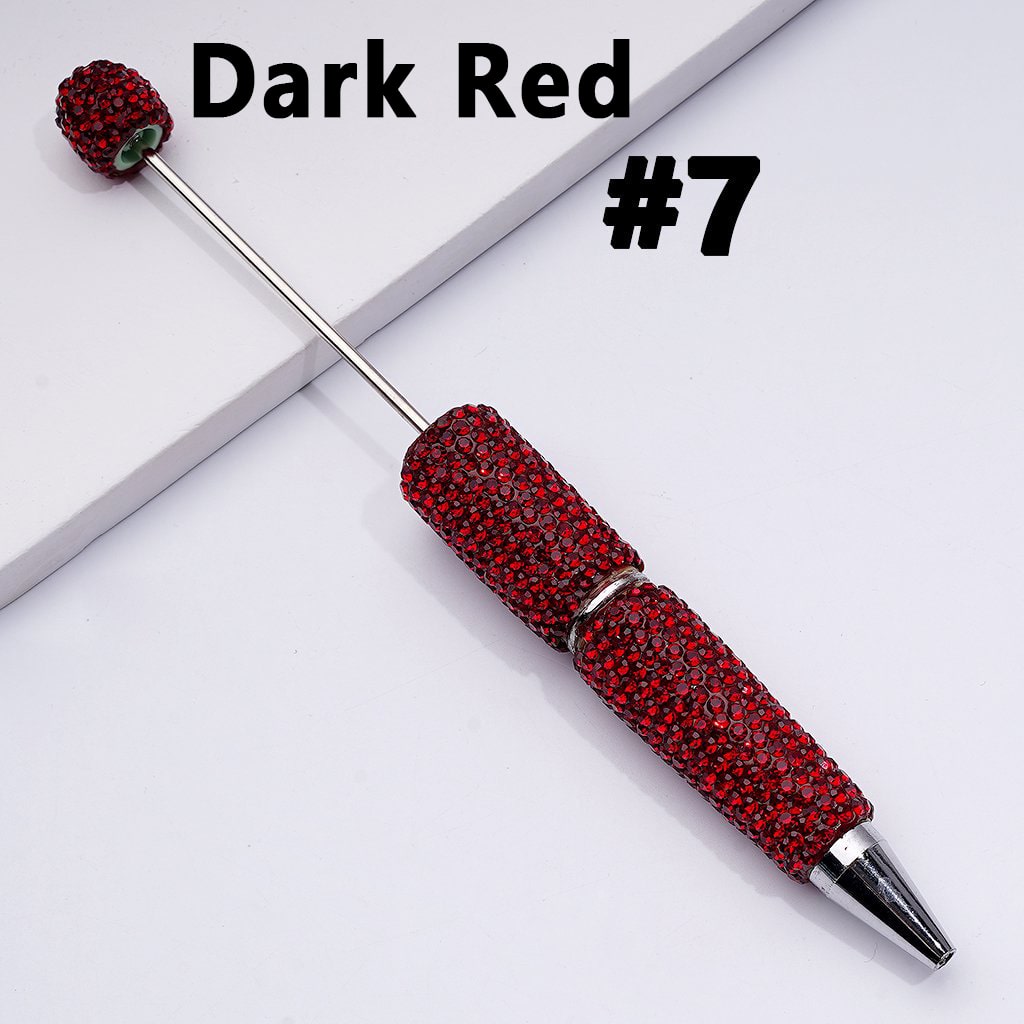 Beadable Clay Pens with Shiny Rhinestones Covered the Entire Pen