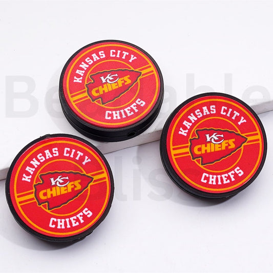 USA America Football Teams NF Kansa Cit Chie Round Silicone Focal Beads