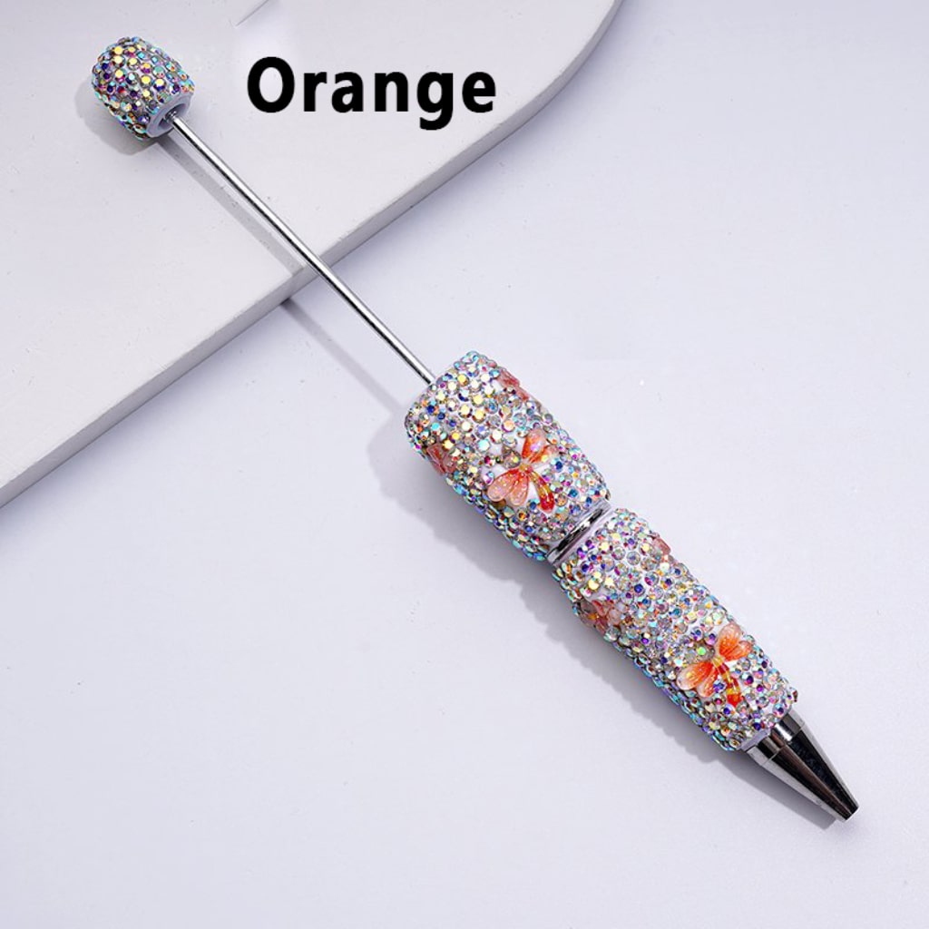Beadable Clay Pens with Mini Cute Dragonflies AB Rhinestones Covered the Entire Pen