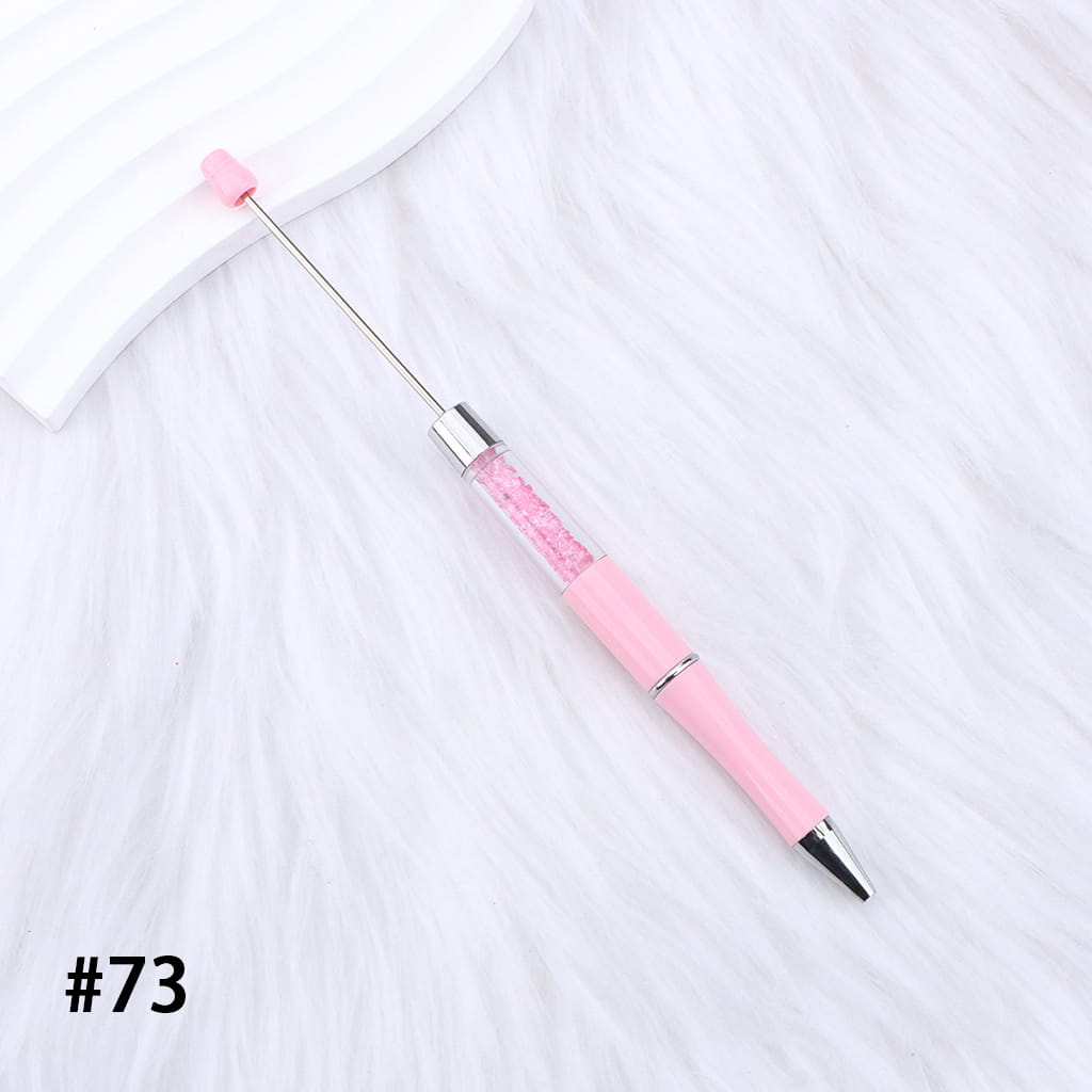 DIY Plastic Beadable Pens - Transparent Tube with Shimmer Crystal Beaded Pens, Length 186MM, Multi-Color