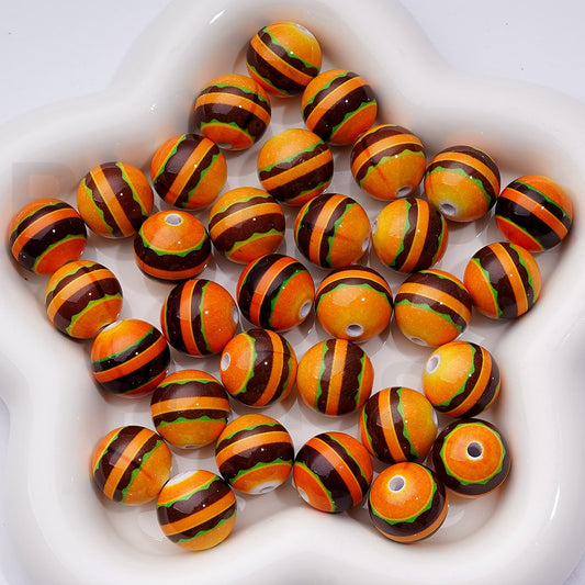 Cute McDonal Fast Food Hamburger Round Acrylic Beads, 16MM
