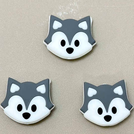 キュートで鮮やかなウルフヘッドシリコンフォーカルビーズ
