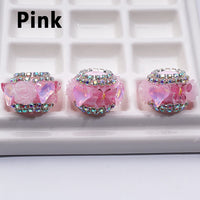 Fancy Glitter Flowers Cute Butterflies Shiny Hearts AB Rhinestones Chains Acrylic Beads, Around 16*24MM