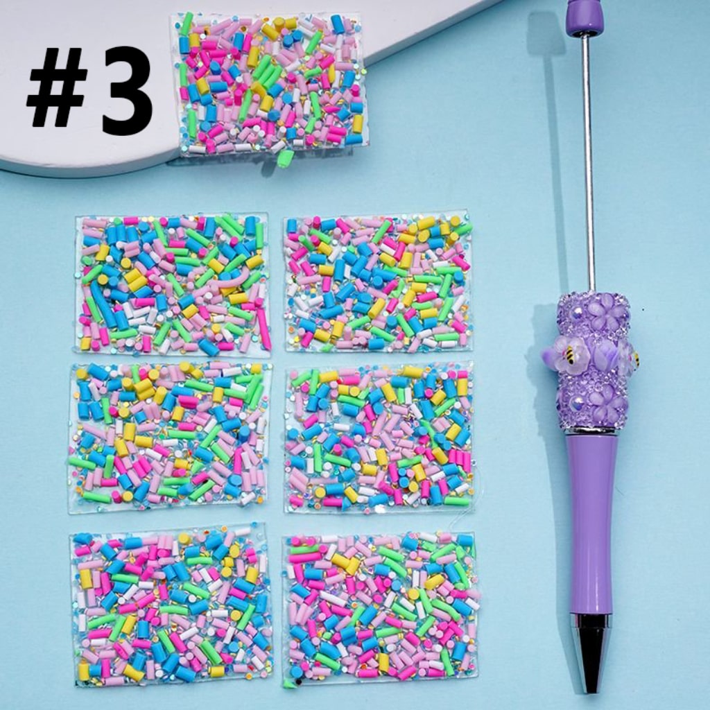DIY Bling Bling Wraps Tapes with Colorful Mini Sticks for Pen, 78 Small Pieces in 1 Sheet, Please Read the Description