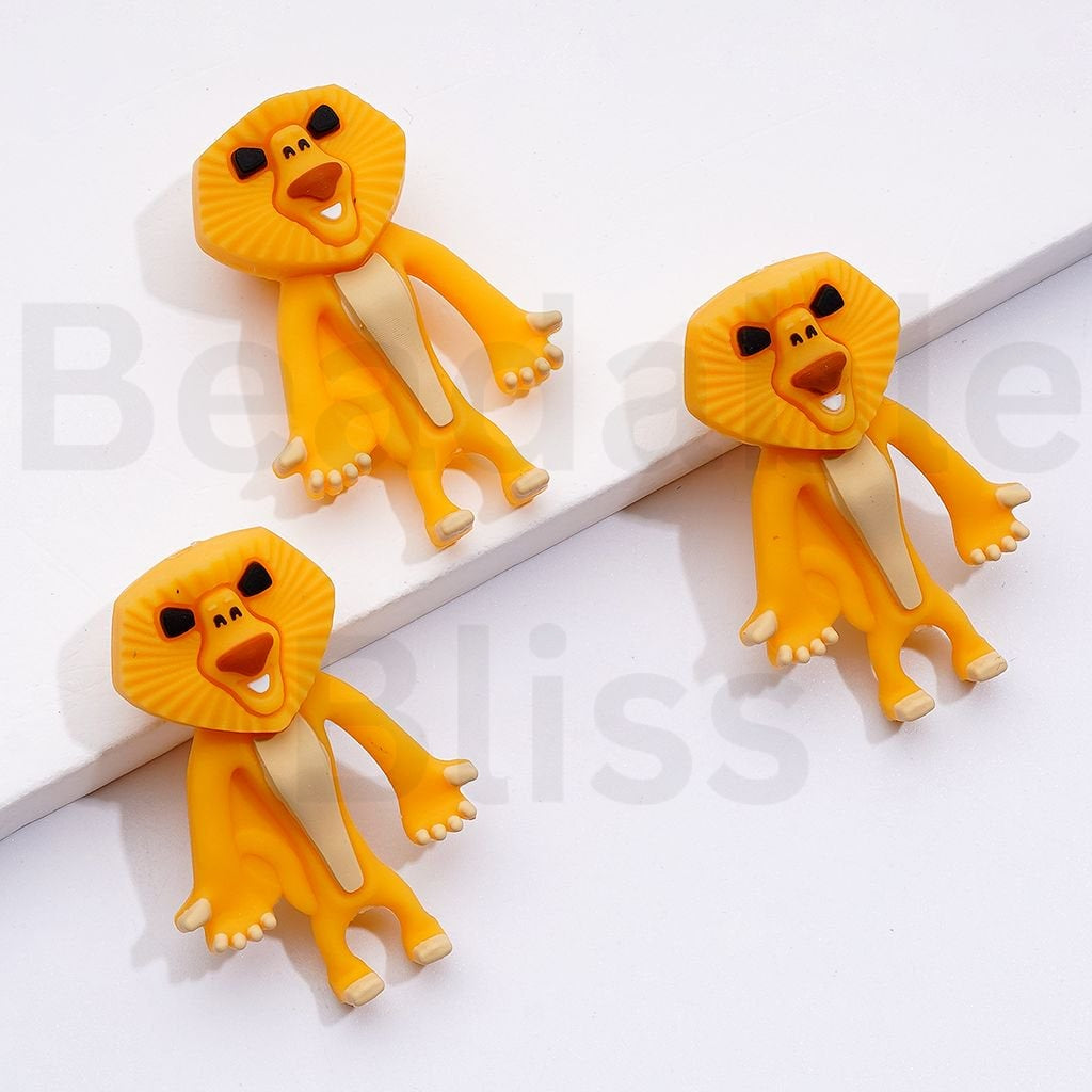 3D Cute Animals Squirrel Sloth Si Lion Ale Elephant Mann Penguin Skippe Saber-toothed Tiger Dieg Ice Ag Madgasca Silicone Focal Beads