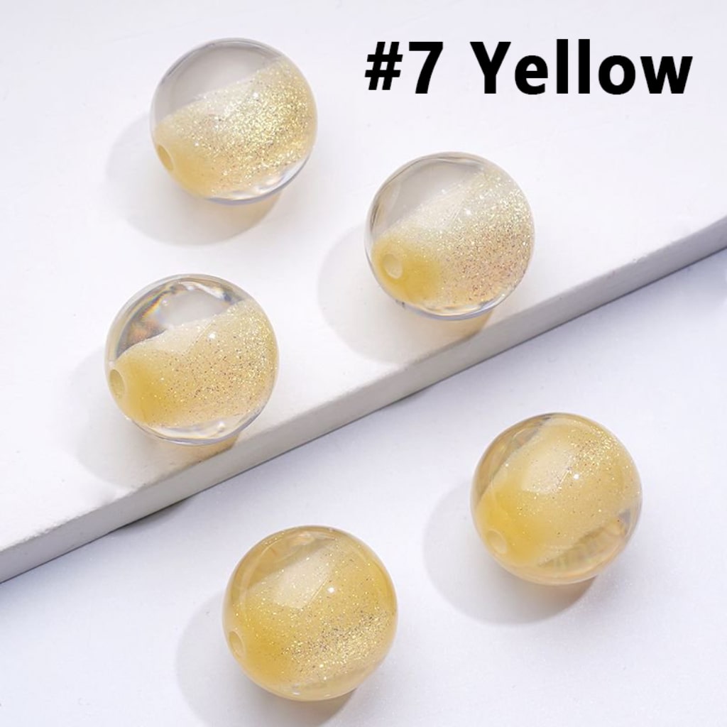 Bling Bling Glitter Galaxy Half Sugar Core Colorful Round Acrylic Beads, 12MM