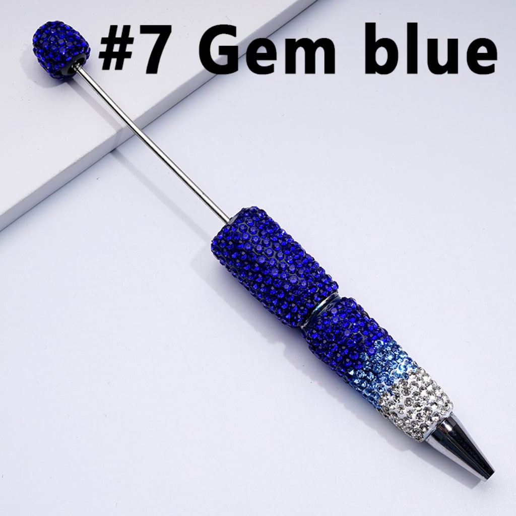 Ombre Color Beadable Clay Pens with Shiny Rhinestones Covered the Entire Pen