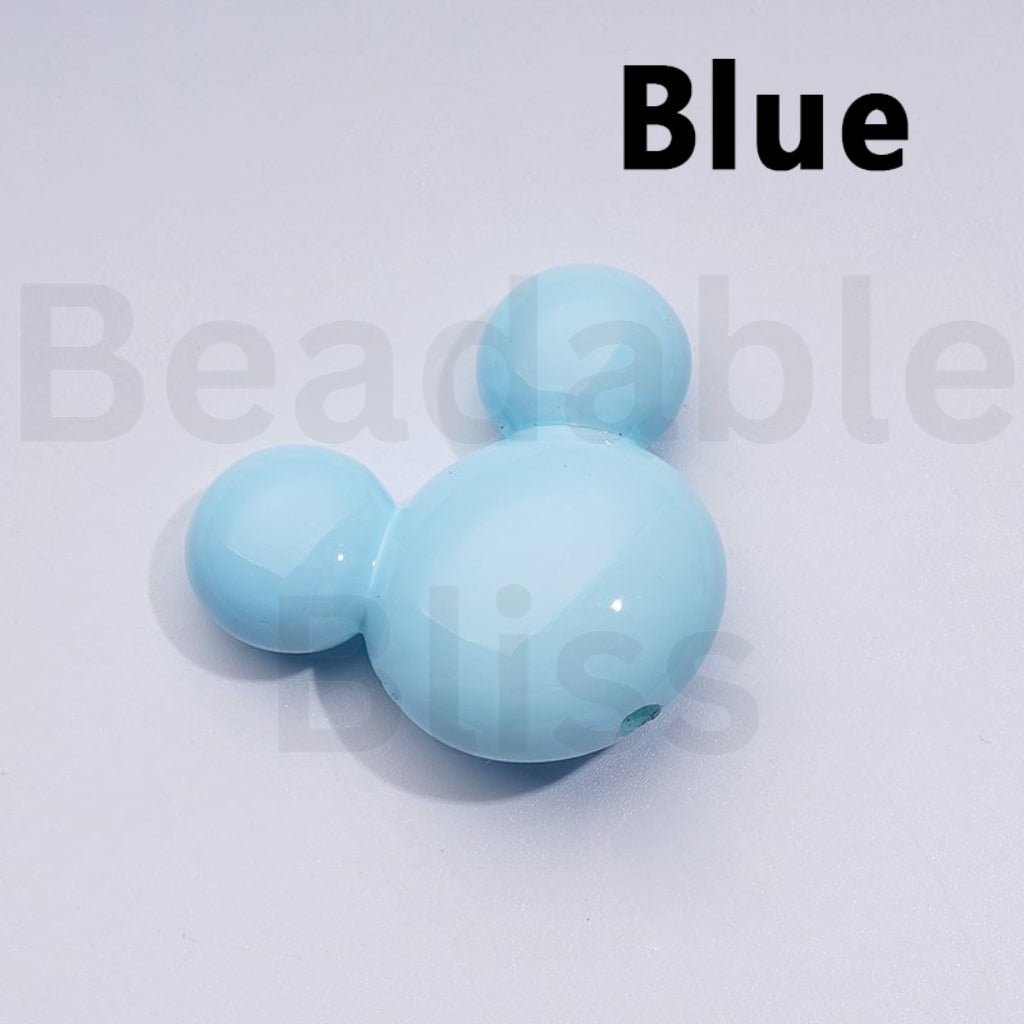 Vivid Cute Solid Color Disne Micke Minni Mouse Head Acrylic Beads, Around 32*27*12MM
