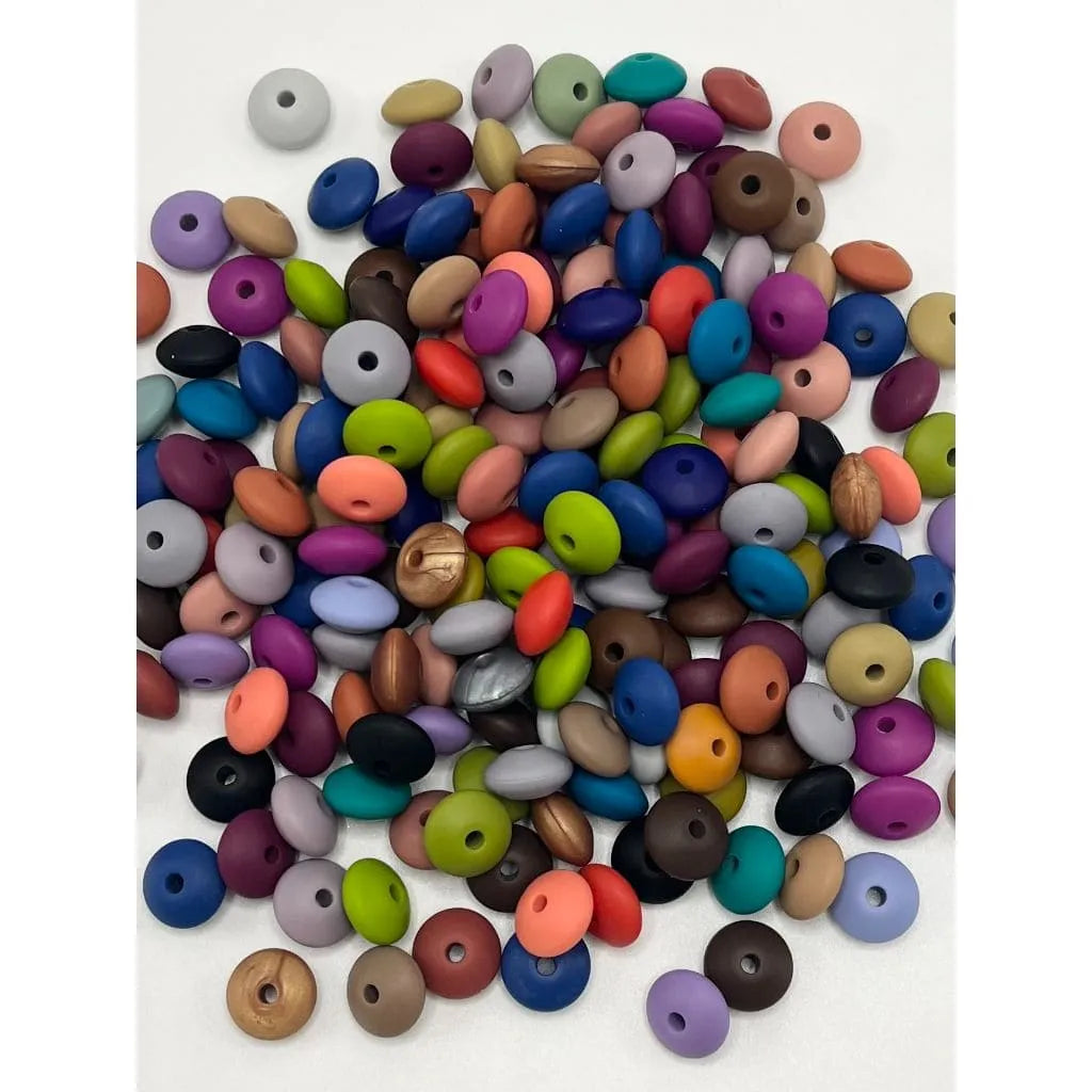 Silicone Lentil Beads Spacers Saucers 12mm