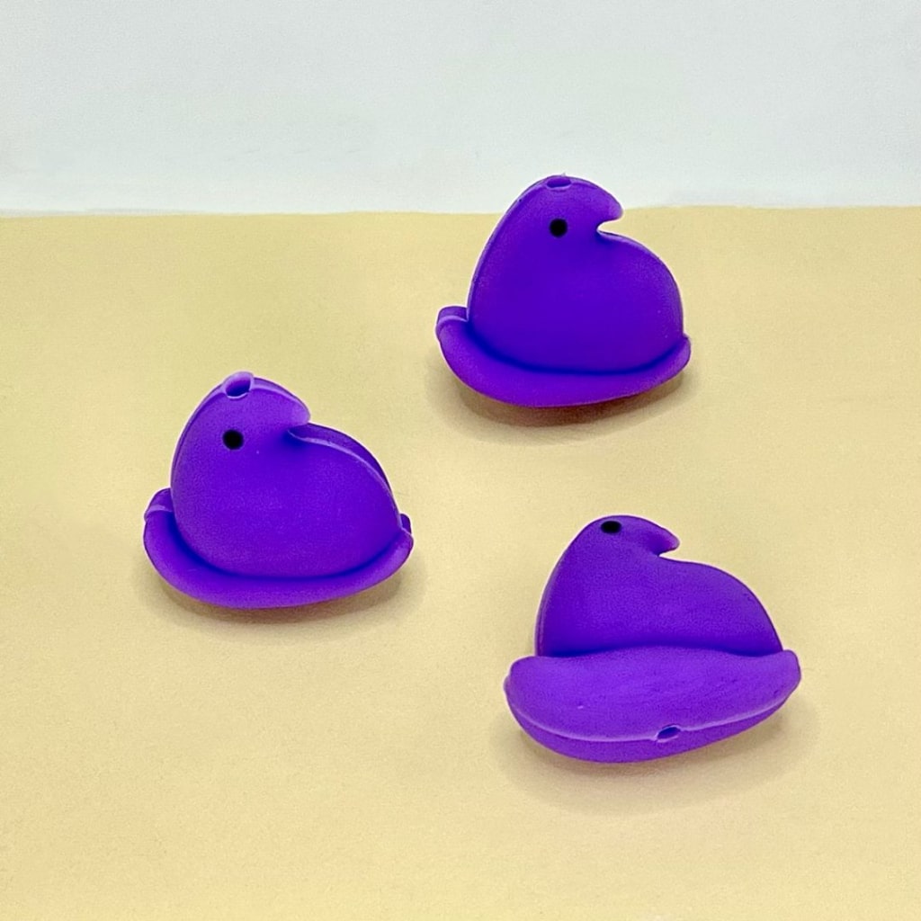 3D Cute Colorful Peeps Bunnies Rabbits Easter Silicone Focal Beads