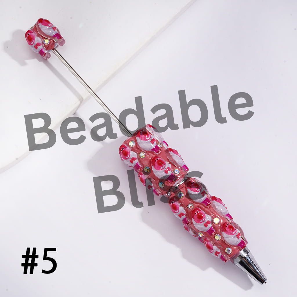 Beadable Clay Pens with Mind Five Emotion Character Series, Multi-Color