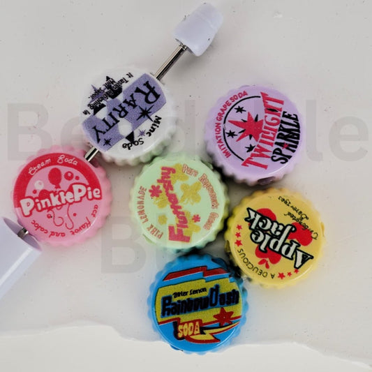 Mini Cute Bottle Cap Lid Capsule Shutter Acrylic Beads, Around 23MM, Random Mix