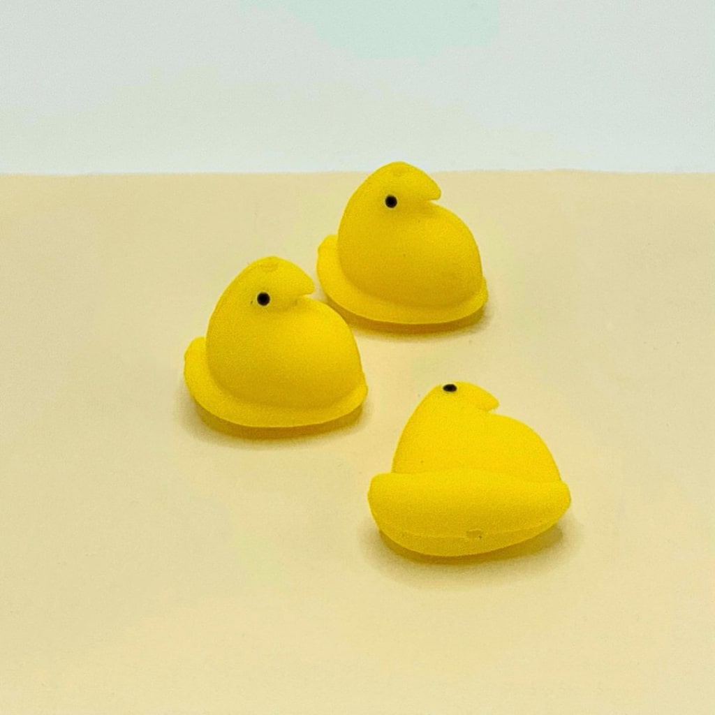 3D Cute Colorful Peeps Bunnies Rabbits Easter Silicone Focal Beads