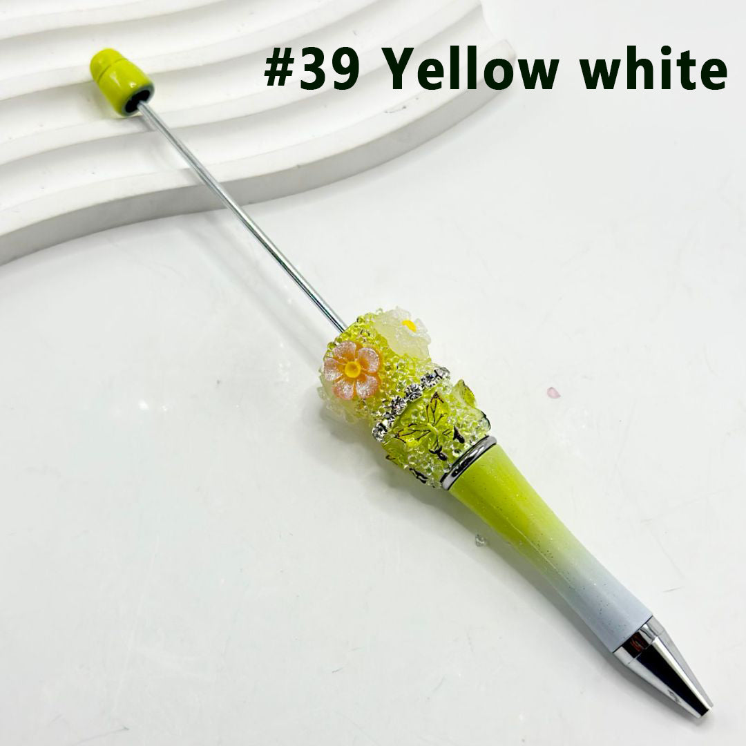 Sugar Wrap Beadable Pens in Ombre Colors with Resin Small Flowers Butterflies and Clear Rhinestones
