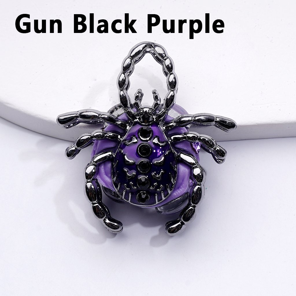 Bling Bling Fancy Alloy Spider with Colorful Rhinestones Clay Beads, Around 40*36*20MM