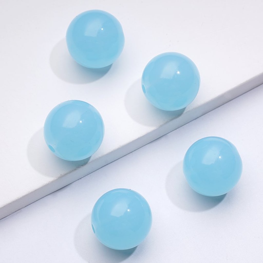 Glossy Jelly Candy Color Round Acrylic Beads, 16MM
