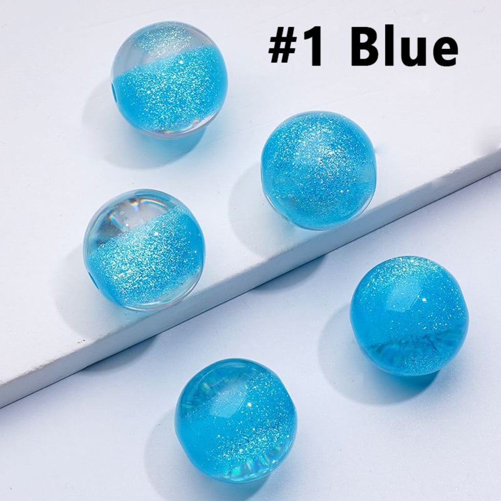 Bling Bling Glitter Galaxy Half Sugar Core Colorful Round Acrylic Beads, 12MM