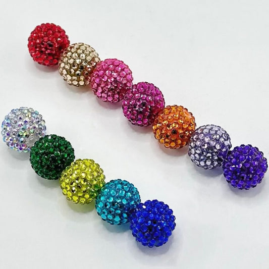 See Through Acrylic Rhinestones Beads in Solid Colors, Random Mix, 20MM