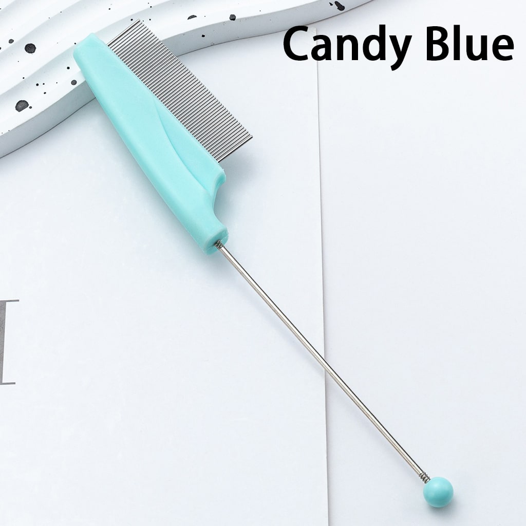 DIY Beadable Hair Comb for Pets in Solid Color, 168MM