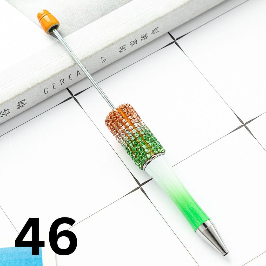Beadable Pens in Ombre Colors with Ombre Colored Rhinestones - Rhinestone Beaded Pens