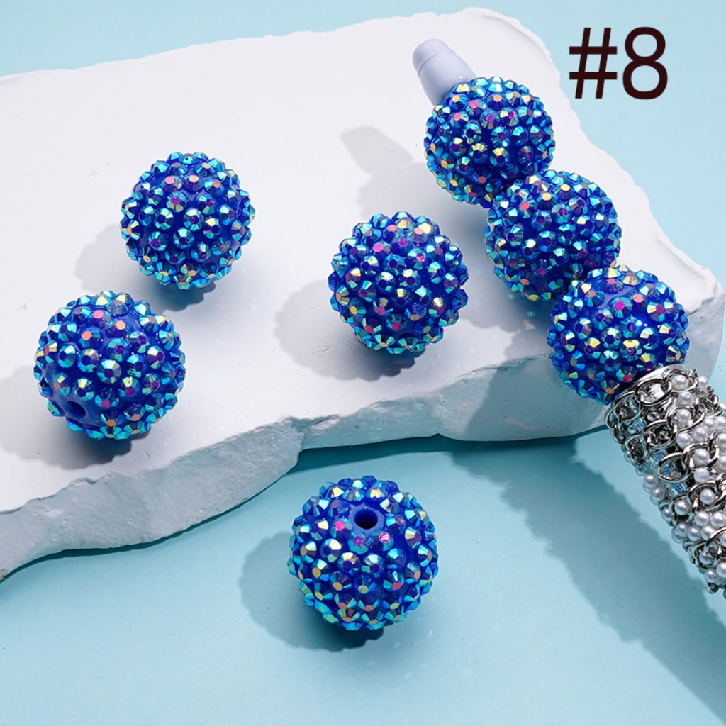 20MM Rhinestone Beads, Collection of Acrylic Rhinestone Beads, Part 1: Color No.1 -No.32