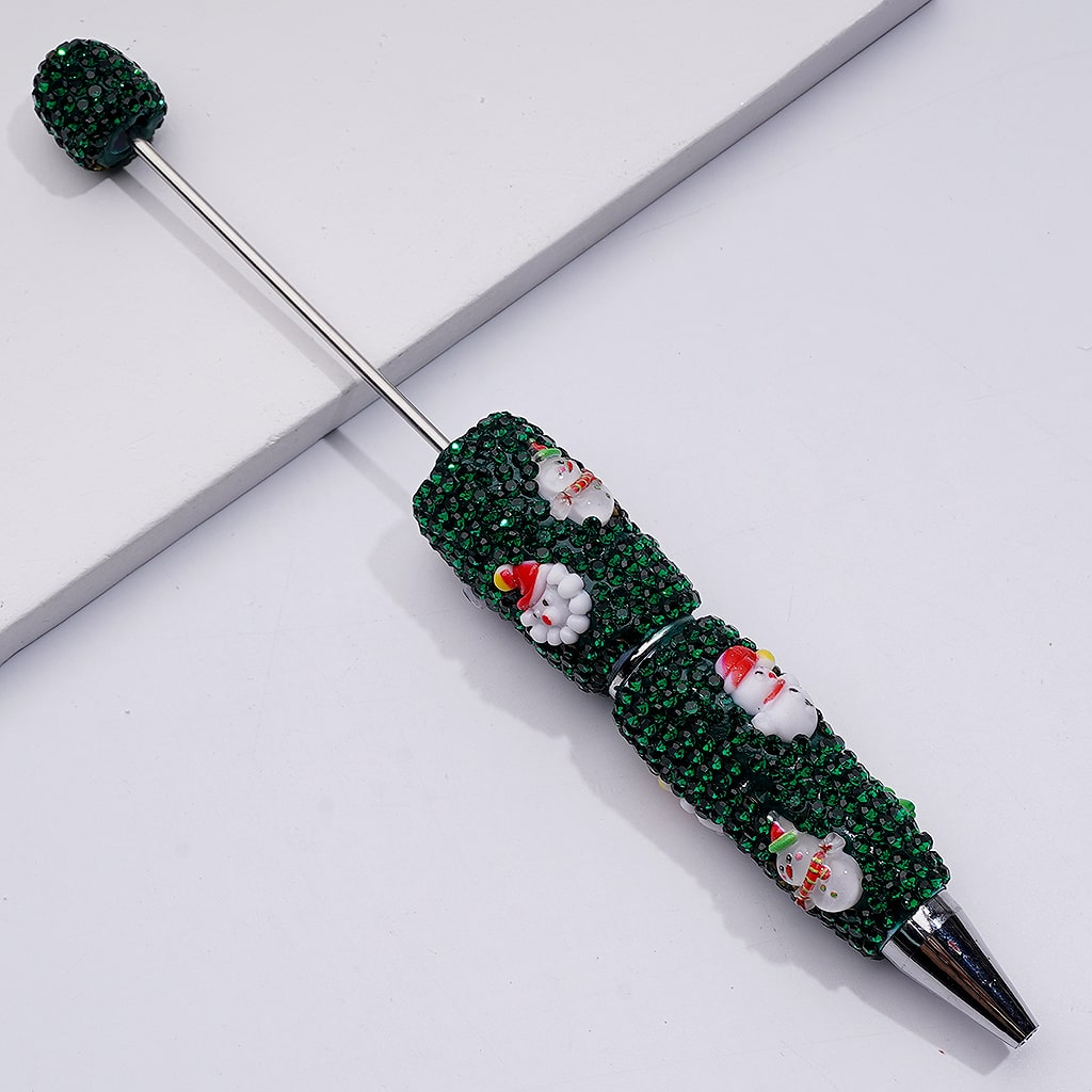 Christmas Series Father Christmas Clown Tree Snowman Candy Cane Green Rhinestones Beadable Clay Pens