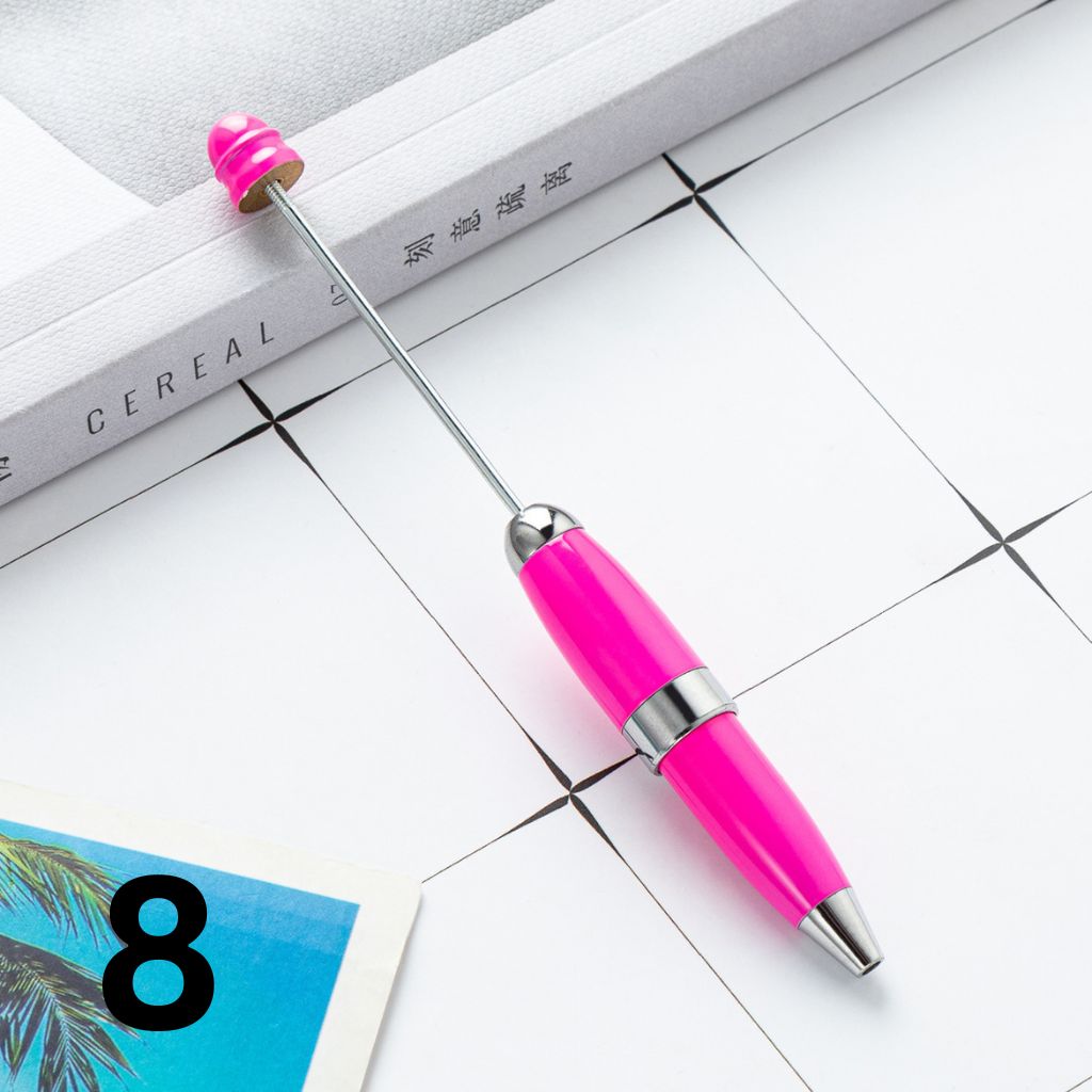 Metal Beadable Pens, Handy Beaded Pens Round Curvy Short Size 120mm