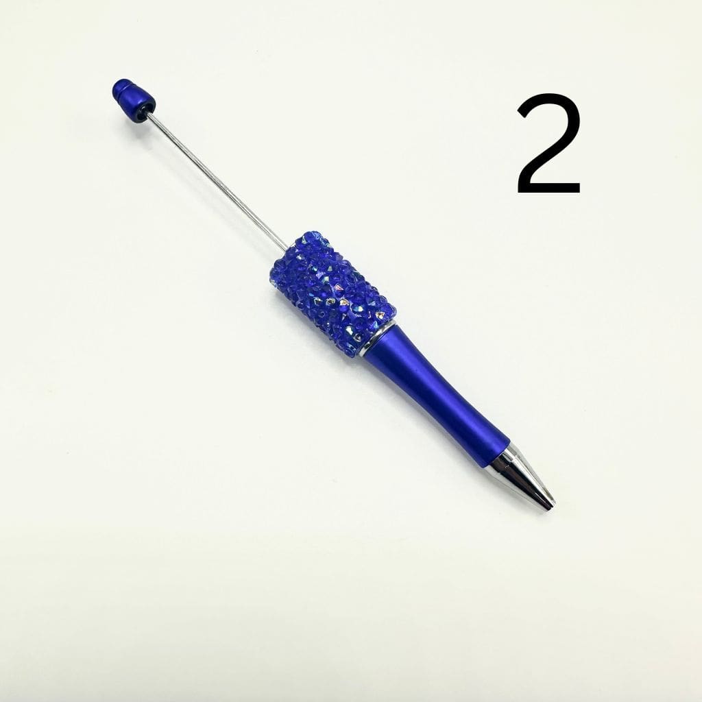 Beadable Pens with Cone Shape Rhinestones in Solid and Metallic Colors