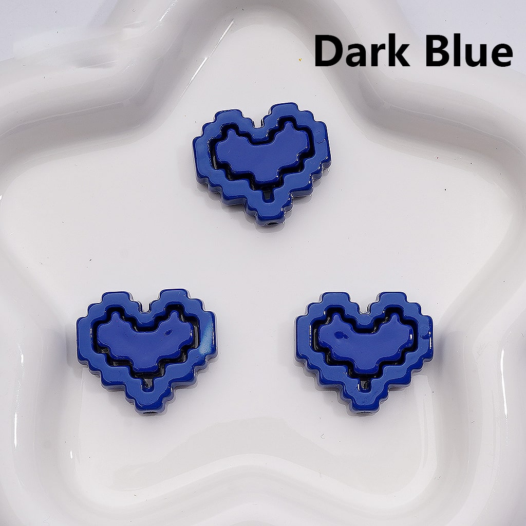 Cute Hearts & Hearts Frame Puzzle Set Acrylic Beads, 30*26MM (1pcs heart+1pcs heart frame is 1set, 20pcs is 10Sets, Single Color is available for 200sets(Whole bag))
