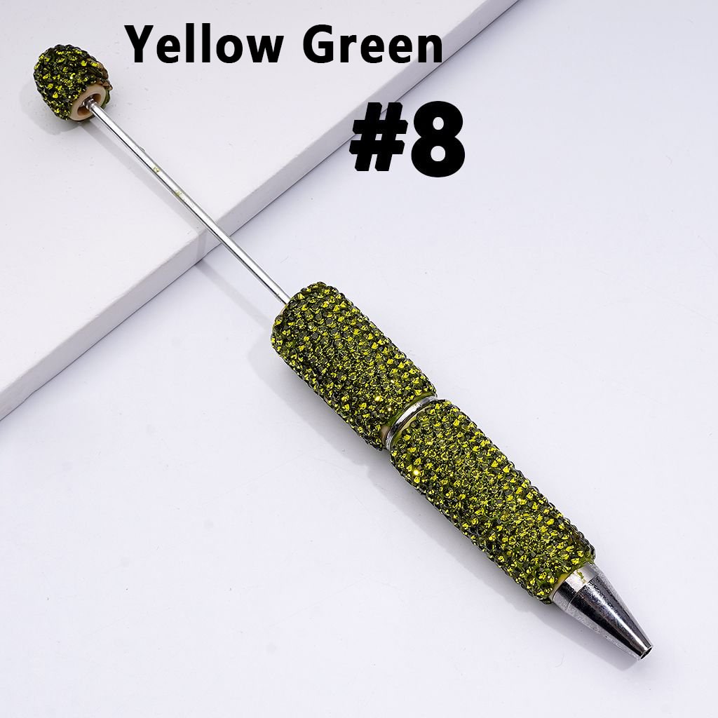 Beadable Clay Pens with Shiny Rhinestones Covered the Entire Pen