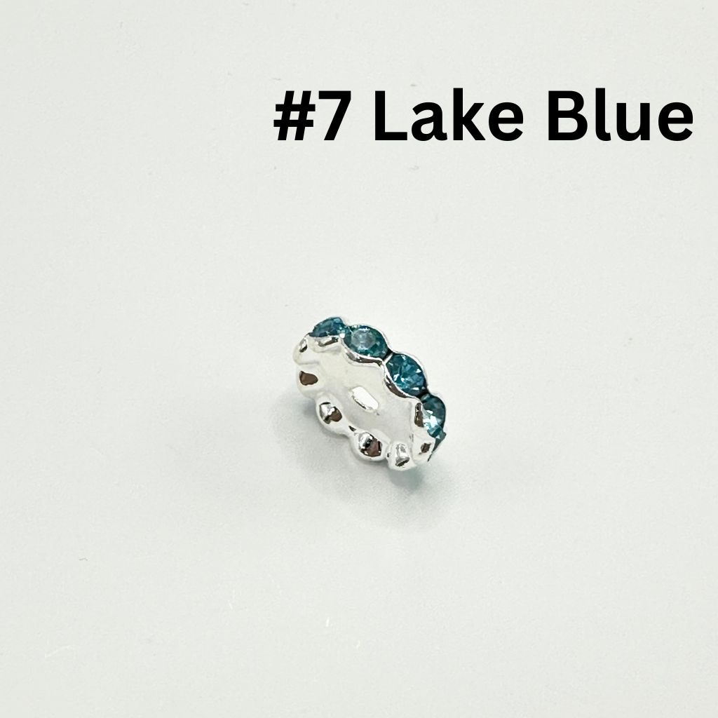 Metal Wave Shape Spacers with Rhinestones in Solid Colors, 15mm