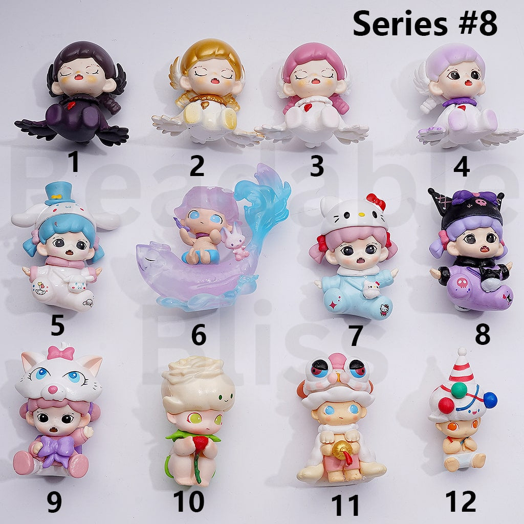 Cute Blind Box Pop Mar Gift for Yo Pop-up Greeting Car Series  Figures Jewelry Accessories (No Hole)