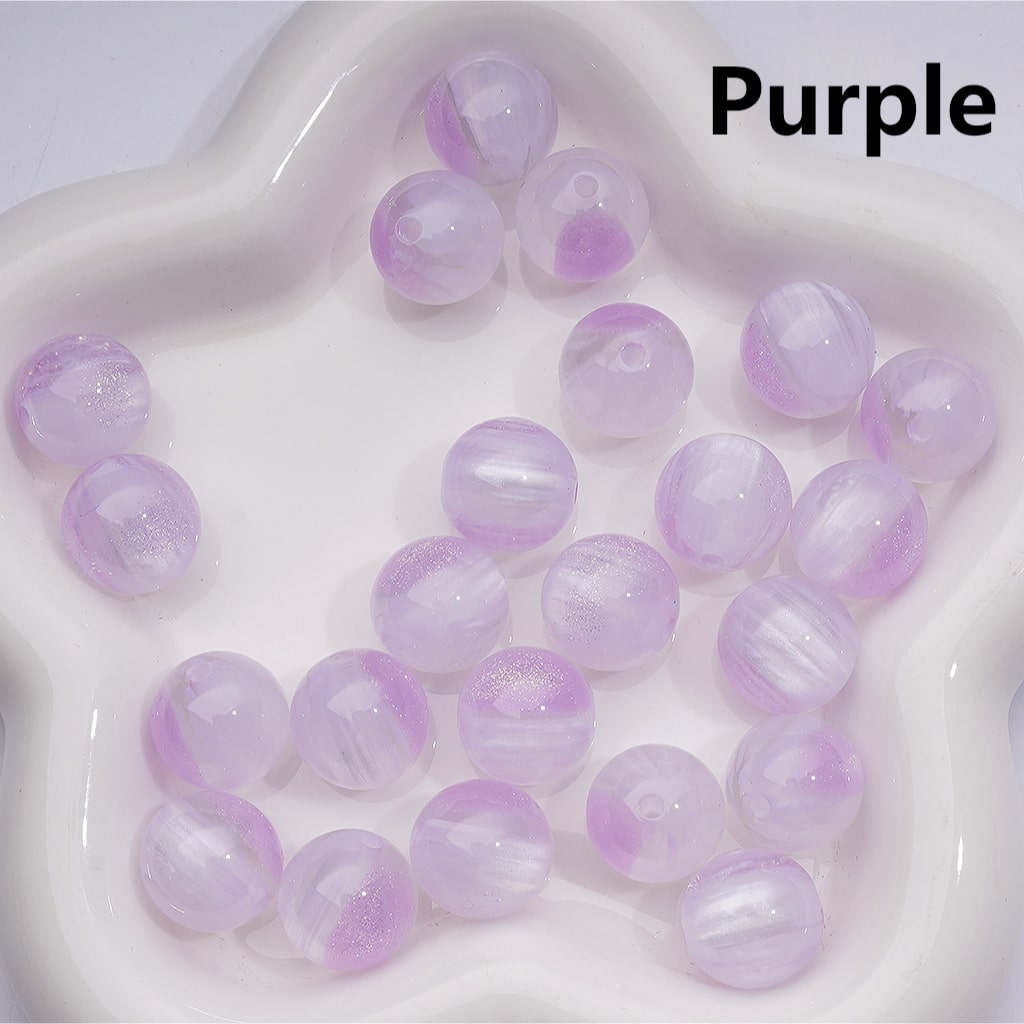 Double Color Gold Glitter Color Changing Round Acrylic Beads, 16MM (Single Color is available for 200pcs(Whole bag))