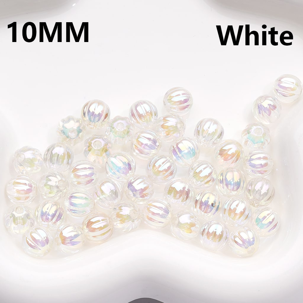 Acrylic Beads UV Coating Pumkin Halloween Multi-Color Translucent 10MM