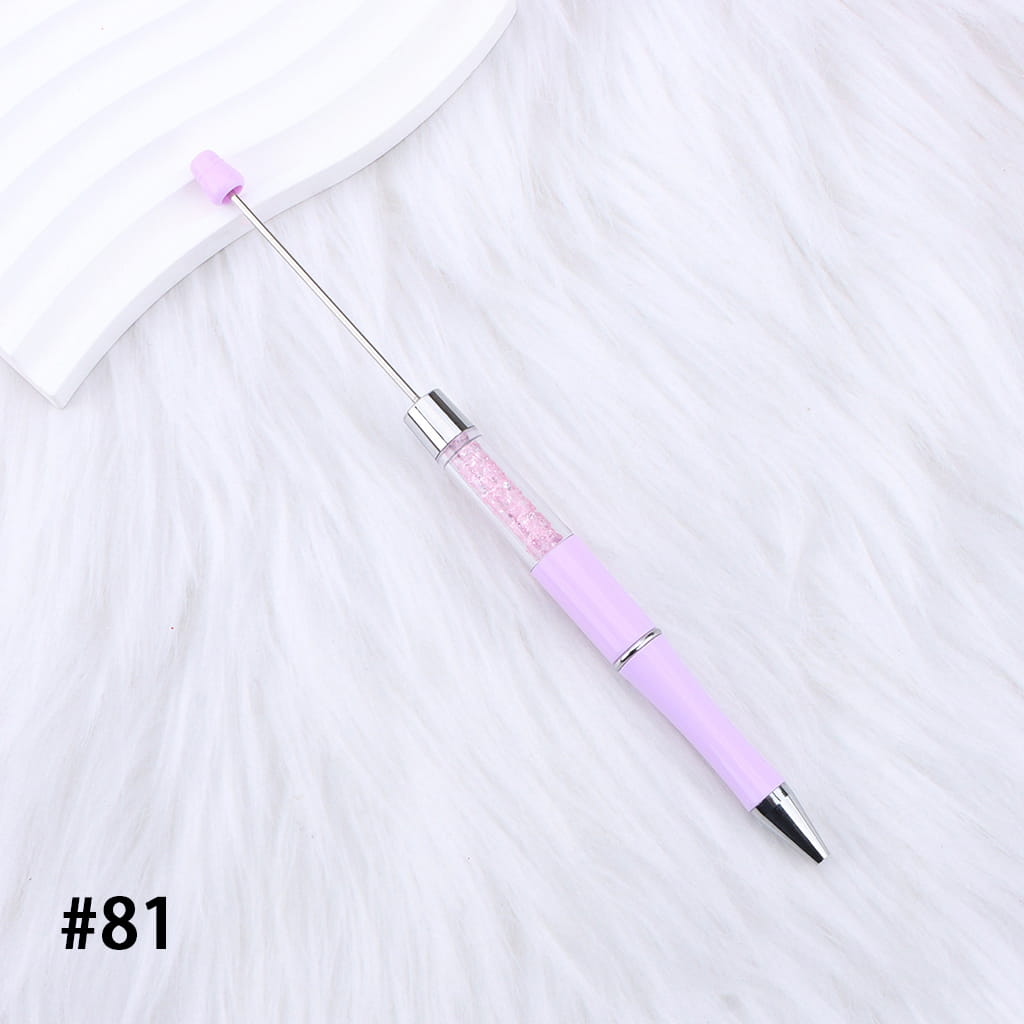 DIY Plastic Beadable Pens - Transparent Tube with Shimmer Crystal Beaded Pens, Length 186MM, Multi-Color