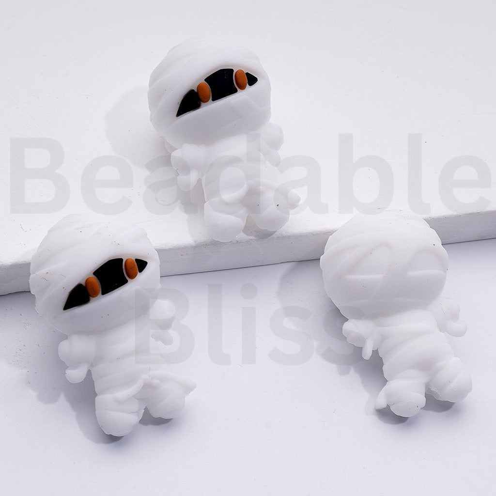 3D Halloween Series Boo Pumpkin Horrible Eyes Death Vampire Mummy Silicone Focal Beads