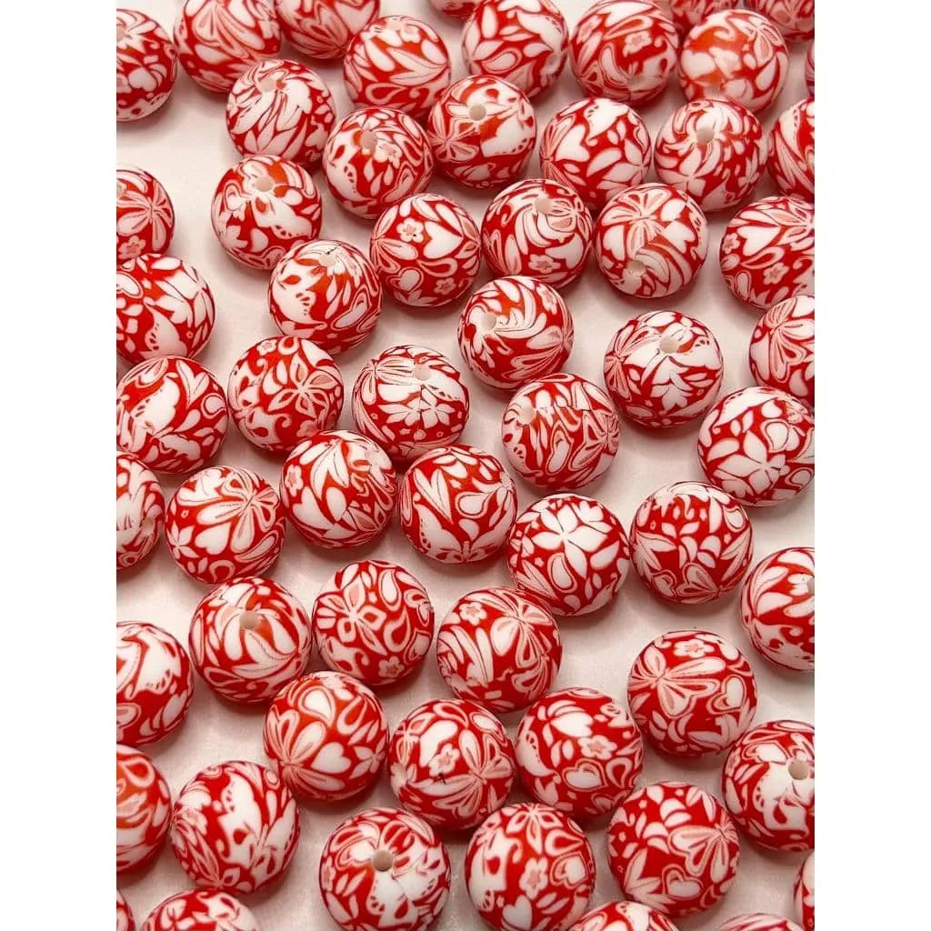 Printed Silicone Beads 15 mm