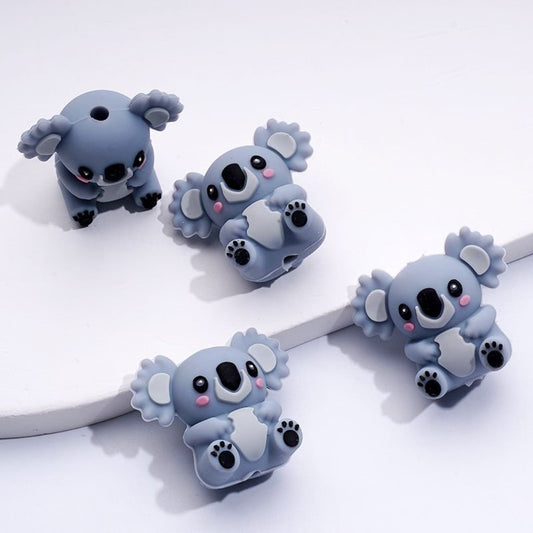 3D Little Cute Koala Silicone Focal Beads