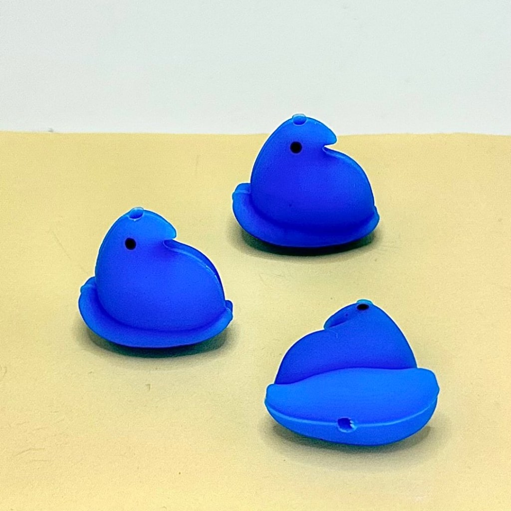 3D Cute Colorful Peeps Bunnies Rabbits Easter Silicone Focal Beads