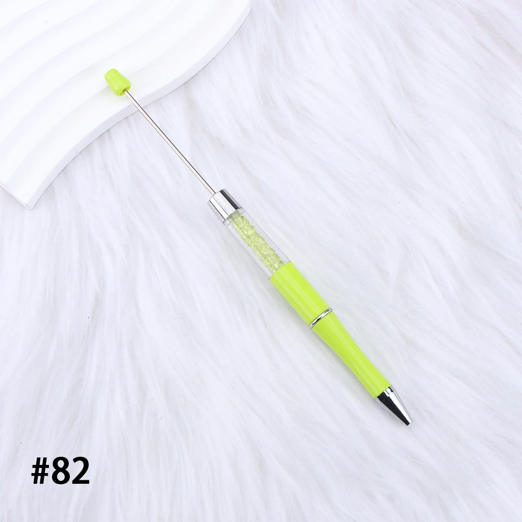 DIY Plastic Beadable Pens - Transparent Tube with Shimmer Crystal Beaded Pens, Length 186MM, Multi-Color