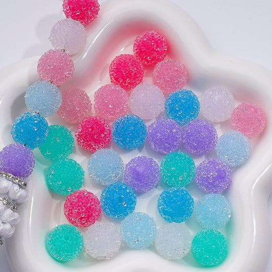 Hard Sugar Beads in Jelly Colors Acrylic Beads Clear Rhinestones 16mm Random Mix